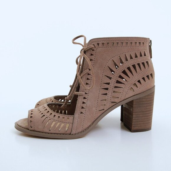Vince Camuto Tarita Leather Cutout Open Toe Sandals Tan Women Size 7.5 Wide - Picture 5 of 16